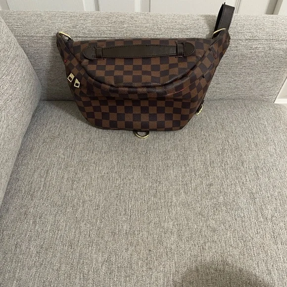 Brown Checkered Bum Bag - Picture 1 of 4